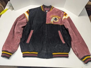 Vintage Washington Redskins NFL Herren Large Wildleder Ledermantel Gebraucht - Bild 1 von 13