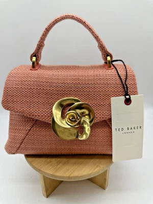 NWT Ted Baker London Poppy Rose Coral Top Handle/ Crossbody Purse  Small - Image 1 of 4