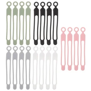  20 Pcs Silicone Cable Ties Wire Handler Travel Cord Organisers Management - Afbeelding 1 van 12