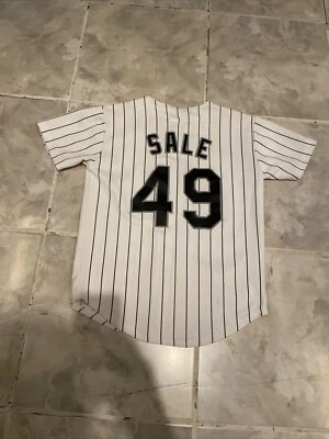 Camiseta deportiva Chris Sale #49 Chicago White Sox MAJESTUOSA COSIDA local niños talla pequeña 8 Foto 1 de 4