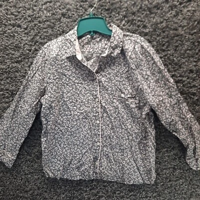 Victoria Secret PJ Top Camisa para Dormir Mujer Mediana Rosa Gris Estampado de Leopardo Hora de Dormir Foto 1 de 4