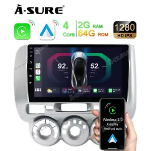 2+64GB Car Radio Stereo For Honda Fit Jazz 2001-2008 GPS WIFI CarPlay Android 14 - Picture 1 of 10