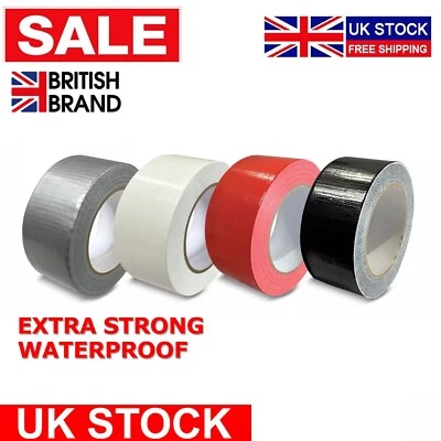 3REE GAFFER TAPE CONDOTTO RESISTENTE IMPERMEABILE 50MM X 50M LUNGO GRIGIO ARGENTO NERO BIANCO