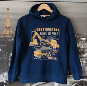Sweatshirt,Kapuzen Pullover,Hoodie,Junge Gr. 134/140 H&M Blau Bugger Truck 