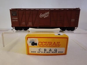 Accurail #4002 HO 40' O.B Boxcar, wood ends CB&Q 130758 - RTR w/knuckle couplers - Picture 1 of 7