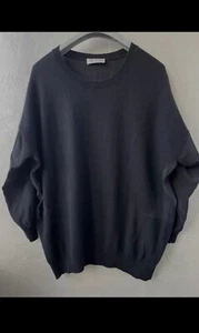 BRUNELLO CUCINELLI Black Women’s Round Neck Sweater Jumper Sz 6 8 M L Silk 3/4 - Picture 1 of 4