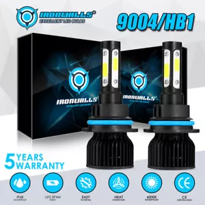 4 Sides 9004 LED Headlight High Low Beam For Ford F-350 F-250 F-150 1987-1991 - Picture 1 of 12