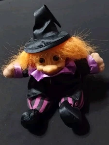 Russ Vintage Troll Doll Witch Halloween Orange Hair - Picture 1 of 5