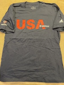 Mens New Adidas Team USA Olympics Volleyball Shirt Blue Medium M $35 - Picture 1 of 2