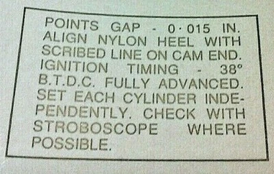 Triumph T120 TR6 T140 TR7 1968-78 timing label contact breaker cover sticker - Image 1 of 2