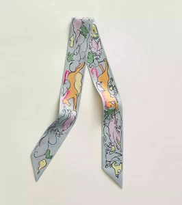NEU Hermes Mille et Un Lapins Twilly - Rabbit Gray / Gris Perle / Rose / Jaune - Bild 1 von 5