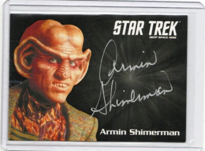 Star Trek DS9 Heroes & Villains Silver Autograph Auto Armin Shimerman as Quark - Image 1 of 2