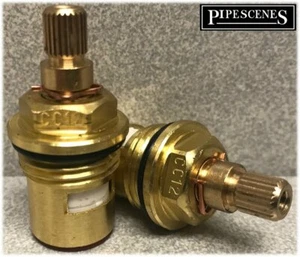 pipescenes555 CC12 / B6 Ceramic Disc Tap Cartridge Valves 24 Spline x 8mm PAIR - Picture 1 of 3
