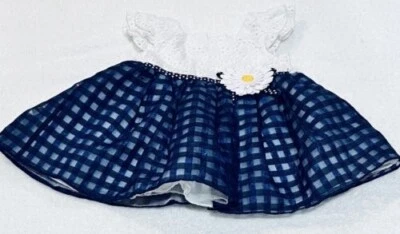 Vestido Sweet Heart Rose para niñas pequeñas blanco con ojales azul marino con margarita talla 3/6MO Foto 1 de 4