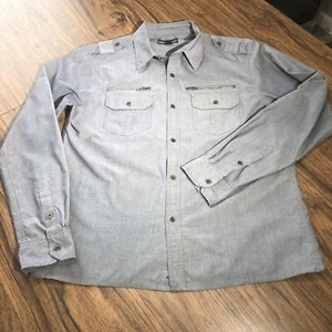Rebel & Soul Shirt Mens L Casual Punk Rock Gothic Button Up Grunge Zippers - Picture 1 of 12