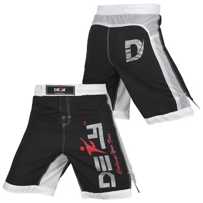 DEFY MMA Fight X-Treme Shorts Fight UFC Boxing Muay Thai Kick Boxing Black - Image 1 of 4