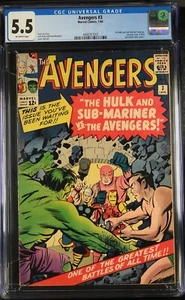 AVENGERS #3 CGC 5.5 1ST HULK SUB-MARINER TEAM UP CGC #4488767003 - Bild 1 von 2