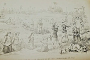 DIE SEELE EINES MISSIONARS NEMPON MONTEUUIS TONKIN CHINA REISE GRAVUREN 1892 LINIE - Bild 1 von 5