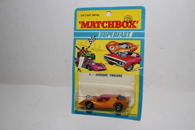 MATCHBOX SUPERFAST #4 GRUESOME TWOSOME, GOLD, PURPLE WINDOWS, YELLOW INT - Image 1 of 4