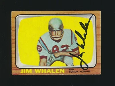 1966 Topps Football -#14 JIM WHALEN (Boston Patriots) *AUTOGRAPHED* d.2012 - Image 1 of 2
