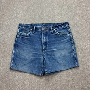 Wrangler Denim Shorts Adult Waist 34 Blue Jorts Carpenter Workwear Hip Hop Mens - Picture 1 of 8