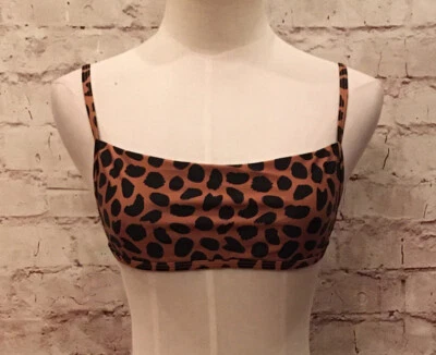 Blue Life ARIA Bikini Top Spotted Cheetah Print Brown Black - Size Small  - Image 1 of 4