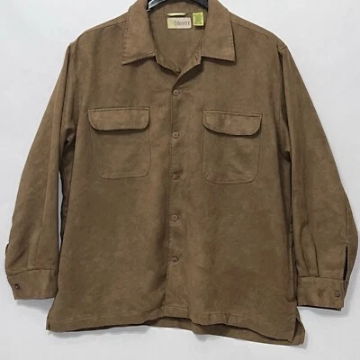 Cubavera Faux Suede Microfiber Button Up Long Sleeve Shirt Size XL - Image 1 of 4