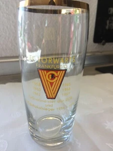 Fußballglas DDR Vorwärts Frankfurt Oder 70iger mit Goldrand - Bild 1 von 1