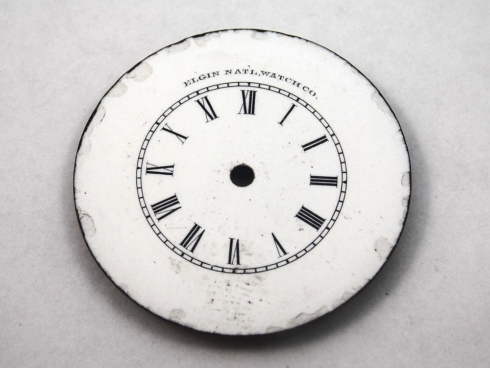 Reloj Elgin Natl Watch Co esfera para relojes de bolsillo vintage blanco 29 mm negro Mrkrs Foto 1 de 1