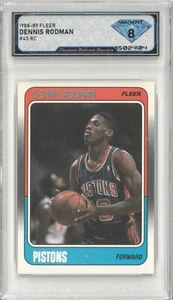 1988-89 Fleer Dennis Rodman #43 Rc Rookie 💎 DSG 8 NM/Mint - Bild 1 von 2