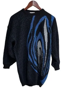 Suéter Vintage Años 80’s Mujer Talla 18 Negro Metálico Salvado por la Campana - Imagen 1 de 5