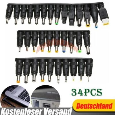 34Tlg AC DC Netzteil Adapter Stecker Ladegerät Adapter Laptop Notebook Universal - Bild 1 von 4