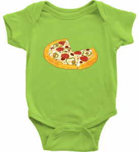 Infant Baby Bodysuit Romper One Pieces Shirt Gift Pizza Funny Missing Piece