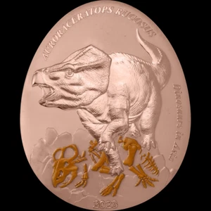 2023 Samoa 20 Cents - Asia Dinosaurs/Auroraceratops rugosus Copper Coin - Picture 1 of 3