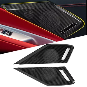 Door Sound Speaker Cover REAL HARD Carbon Fiber For Corvette C8 2020-2024 Black - Bild 1 von 19