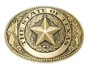 Nocona Western Mens Belt Buckle Oval Texas Seal Brass 37002 - Picture 1 of 1