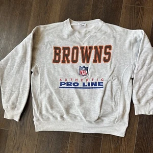 Vintage Riddell Pro Line Authentic Cleveland Browns Crewneck Sweatshirt; Men’s L - Bild 1 von 10