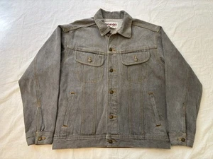 Vintage 90s Wrangler Rugged Wear Denim Trucker Jacket Size M Stone Gray Western - Picture 1 of 10
