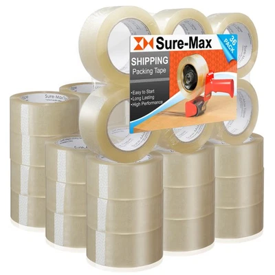 36 Rolls Carton Sealing Clear Packing Shipping Tape - 2 mil 2" x 110 Yards - Image 1 of 4