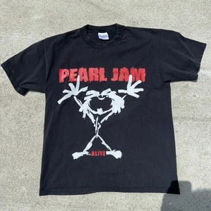 Vintage 90s Pearl Jam Alive StickMan T-Shirt Gr. L Single Stitch Nice Fade 1992  - Bild 1 von 8