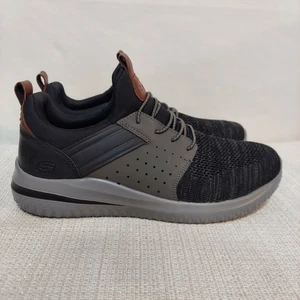 Skechers Delson 3.0 Cicada Shoes Slip On 210238 BKGY Mens Size 9 Black Grey - Picture 1 of 8