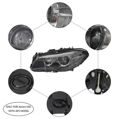 For 2014-2016 BMW 5 Series F10 F18 Xenon/HID Headlight w/AFS Headlamp Left Drive - Image 1 of 4