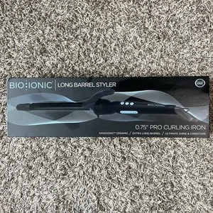 Bio Ionic Long Barrel Styler Ceramic Curling Iron 0.75 inch Black Z-FGTST-CL.75 - Picture 1 of 3
