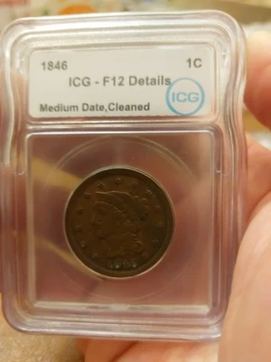 1846 Large Cent F12 Details - Image 1 of 4