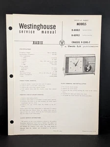 Westinghouse Clock Radio Service Manual Model H-808L5 Chassis V-2395-7 4 Pg - Picture 1 of 2