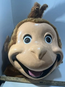 Curious George Mascot Costume Head – Large 20” Needs Repair Fiberglass Face - Picture 1 of 15