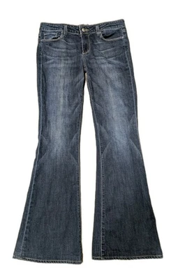 Paige Bell Canyon Womens Low Rise Dark Wash Flare Bell Bottom Jeans 30 Boho  - Image 1 of 4