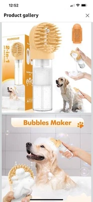 Cepillo de baño para mascotas 2 en 1 cepillo de silicona suave limpieza profunda del cabello masaje suave Foto 1 de 3