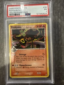 2006 Pokemon EX Rayquaza Reverse Foil Holon Phantoms Card 26 PSA 1 Low Pop - Bild 1 von 5