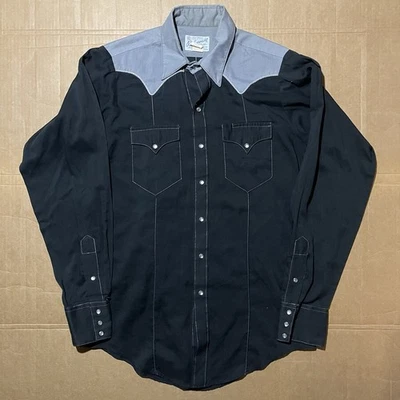 Vintage Rockmount Ranch Wear Shirt Sz M Black Embroidered Bald Eagle Western - Image 1 of 4